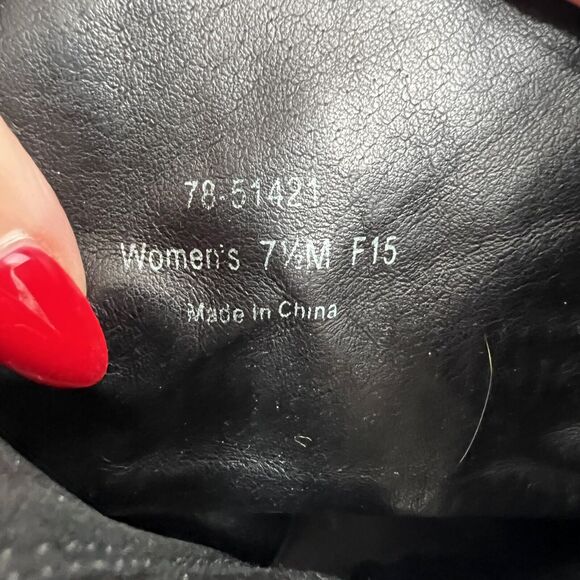 Johnston & Murphy Size 7.5 Brynn Cuff Wedge Bootie Black Oiled Suede Ankle Boots - Picture 3 of 11